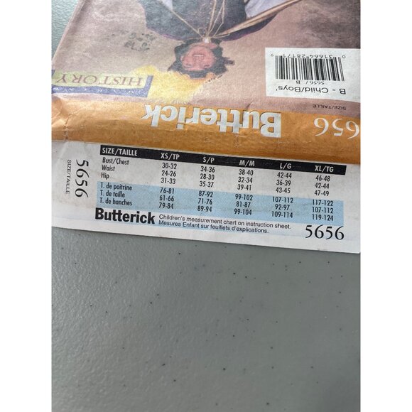 90s Butterick 5656 Renaissance Costume Pattern Child/Boy Sizes XS- Large UNCUT - Picture 5 of 6